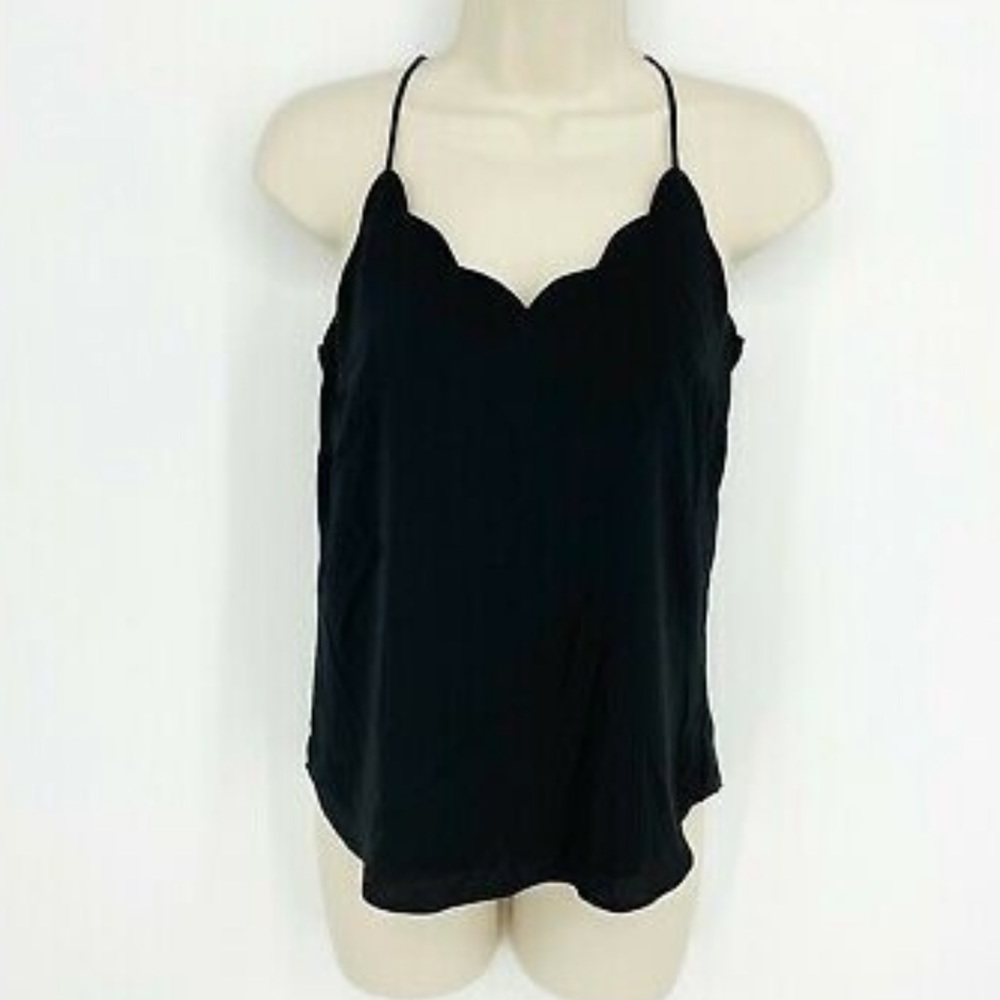 J. Crew Women’s V Neck Scalloped Trim Tank Top